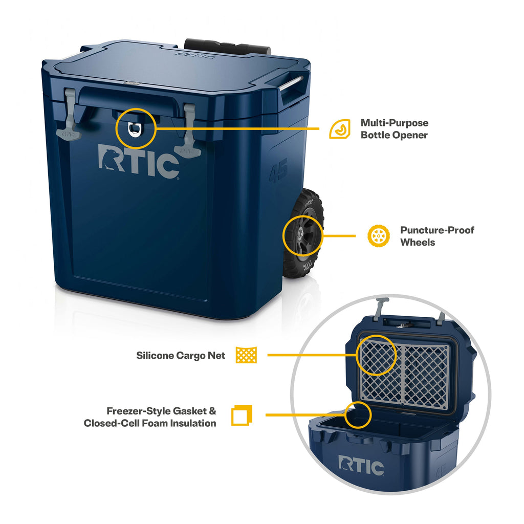 45 QT Ultra-Tough Wheeled Cooler